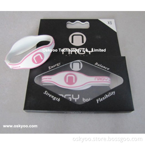 Custom Logo Silicone Power Ionic Energy Sport Hologram Bracelet (P5208)